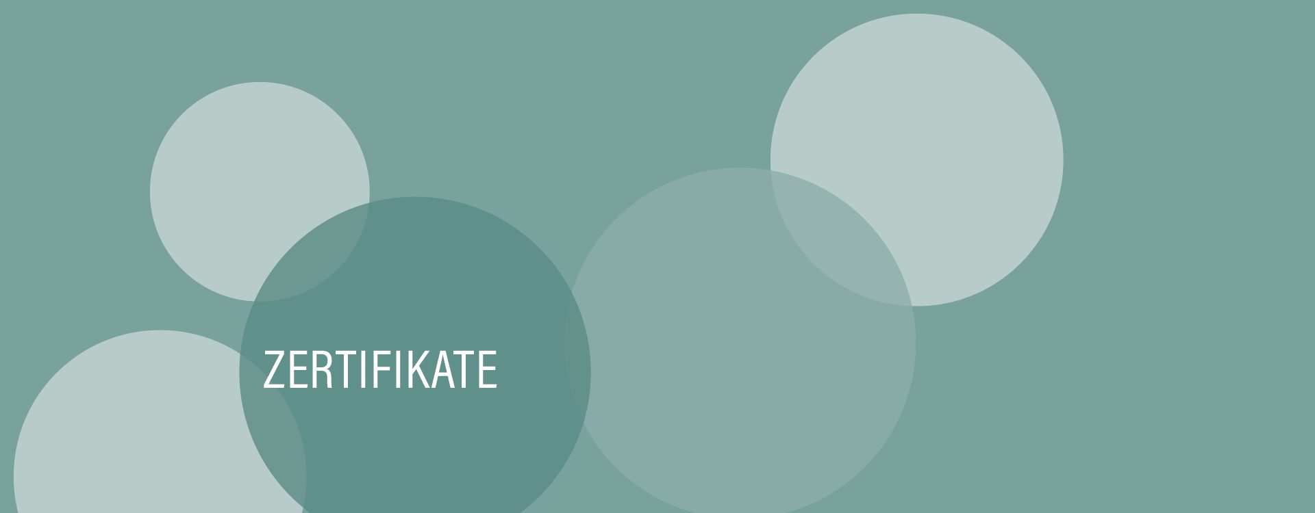 blaugraue Kreise mit der Aufschrift Zertifikate